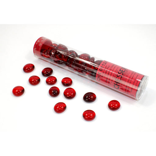 Chessex 1124 Translucent Red Glass Stones Qty 40 or more in 5 1/2" Tube (9003705696493)