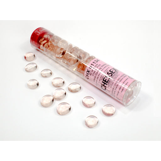 Chessex 1134 Translucent Pink Glass Stones Qty 40 or more in 5 1/2" Tube (9003705827565)