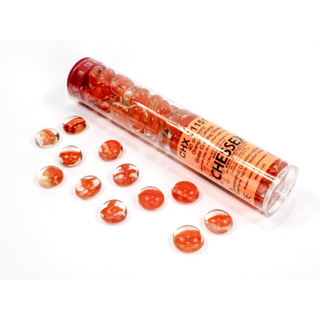 Chessex 1151 Catseye Orange Glass Stones Qty 40 or more in 5 1/2" Tube (9003708088557)