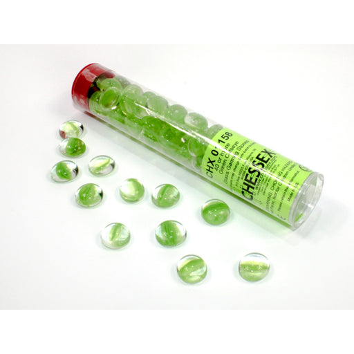 Chessex 1158 Catseye Green Glass Stones Qty 40 or more in 5 1/2" Tube (9003708285165)