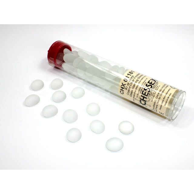 Chessex 1181 Frosted Clear Glass Stones Qty 40 or more in 5 1/2" Tube (9003710284013)