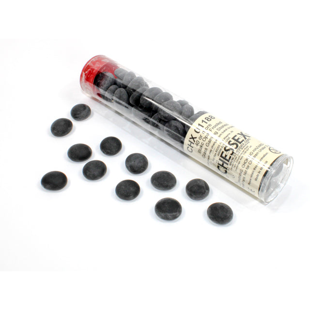 Chessex 1188 Frosted Black Glass Stones Qty 40 or more in 5 1/2" Tube (9003710578925)