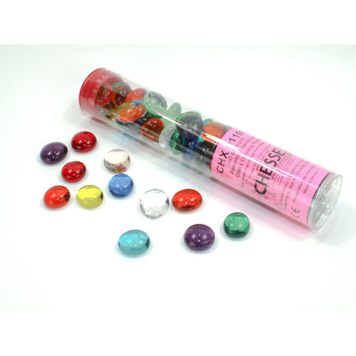 Chessex 1195 Translucent Assorted Colors Glass Stones Qty 40 or more in 5 1/2" Tube (9003711398125)