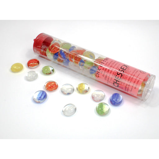 Chessex 1198 Catseye Assorted Colors Glass Stones Qty 40 or more in 5 1/2" Tube (9003711627501)