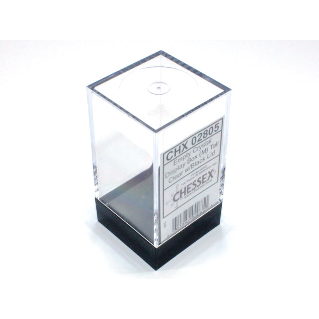 Chessex Empty Crystal Display Box (M) Tall Clear w/Black Lid - CHX02805