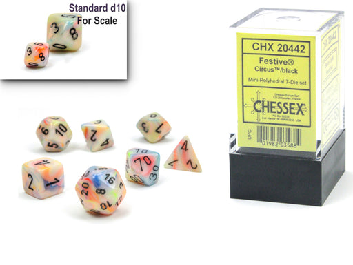 Chessex 20442 Festive Mini-hedral Circus/black 7-Die set (9003749540077)