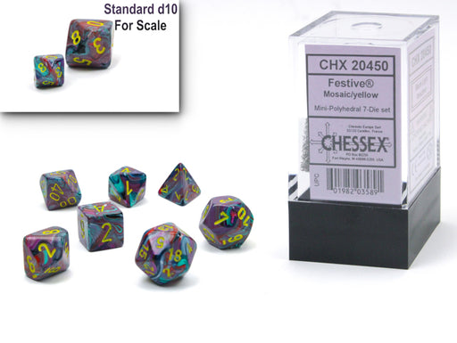 Chessex 20450 Festive Mini-hedral Mosaic/yellow 7-Die set (9003749736685)