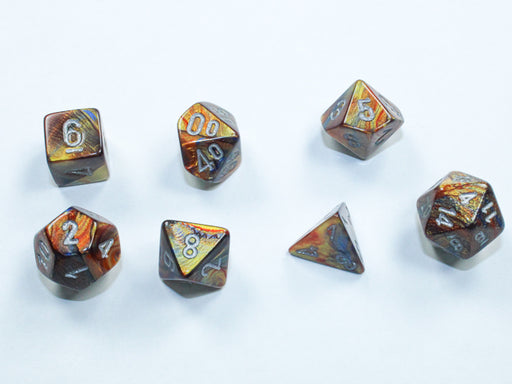Chessex 20493 Lustrous Mini-hedral Gold/silver 7-Die set (9003753406701)