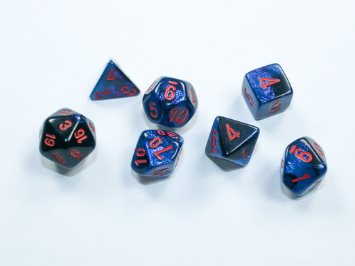 Chessex 20658 Gemini Mini-hedral Black-Starlight/red 7-Die Set (9003751538925)