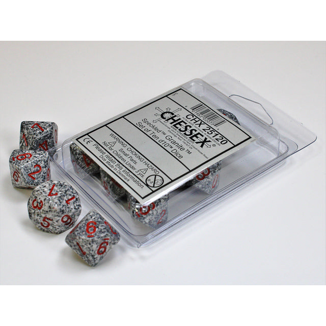 Chessex 25120 Speckled Granite Set of Ten d10s (9003714248941)