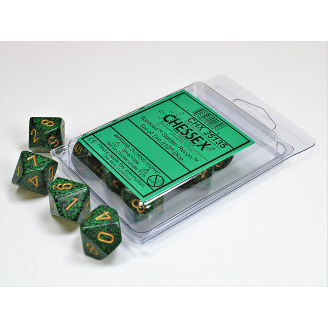 Chessex 25135 Speckled Golden Recon Set of Ten d10s (9003714412781)