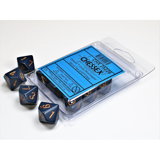 Chessex 25226 Opaque Dusty Blue/copper Set of Ten d10s (9003715100909)