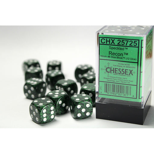 Chessex 25725 Speckled 16mm d6 Recon Dice Block (12 dice) (9003719622893)
