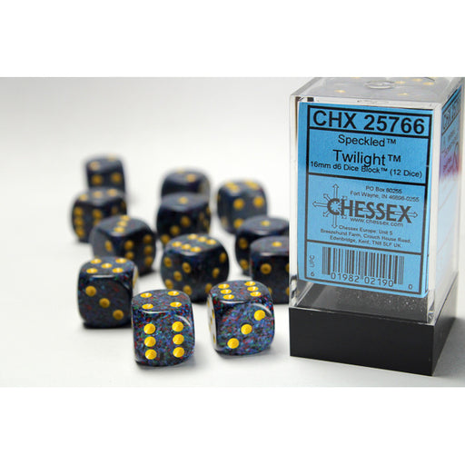 Chessex 25766 Speckled 16mm d6 Twilight Dice Block (12 dice) (9003720343789)