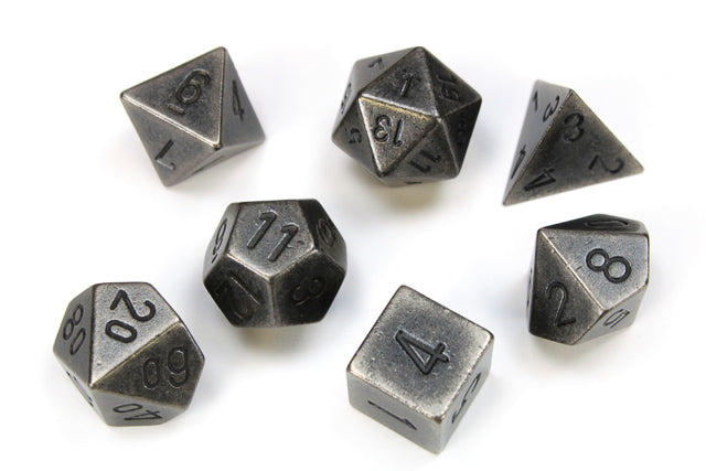 Chessex 27028 Metal Polyhedral 7-Die Set: Dark Metal (9003706712301)