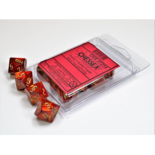 Chessex 27214 Scarab Scarlet/gold Set of Ten d10s (9003730338029)
