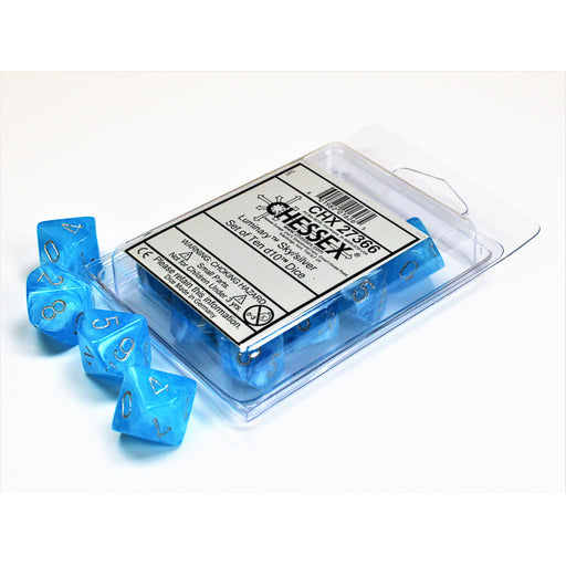 Chessex 27366 Luminary Sky/silver Set of Ten d10s (9003711103213)