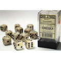 Chessex Marble Ivory/black 16mm d6 Dice Block (12 dice) - CHX27602