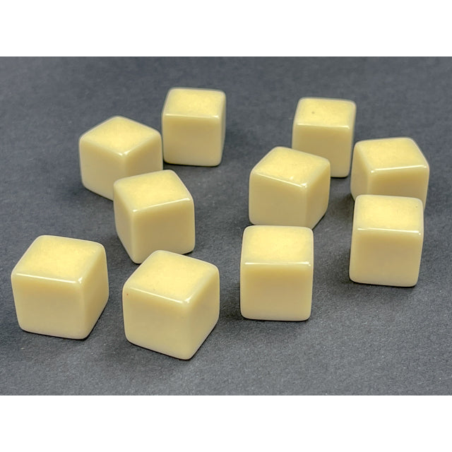 Chessex 29042 Opaque Polyhedral Bag of 10 Blank Ivory d6 (9003741282541)