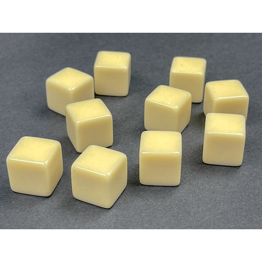 Chessex 29042 Opaque Polyhedral Bag of 10 Blank Ivory d6 (9003741282541)