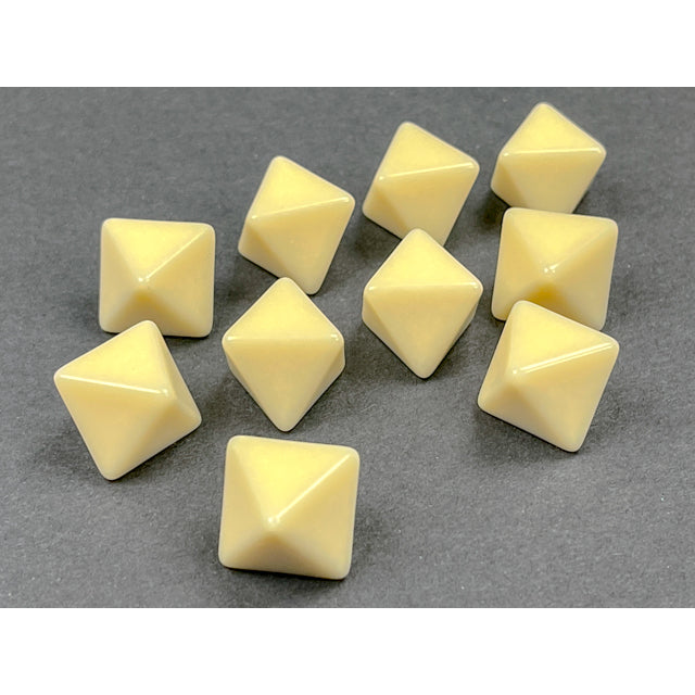 Chessex 29043 Opaque Polyhedral Bag of 10 Blank Ivory d8 (9003741348077)
