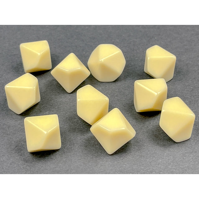 Chessex 29044 Opaque Polyhedral Bag of 10 Blank Ivory d10 (9003741413613)