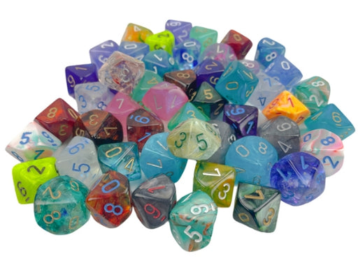 Chessex 29210 Bag of 50 assorted Signature d10 Dice (9003757830381)