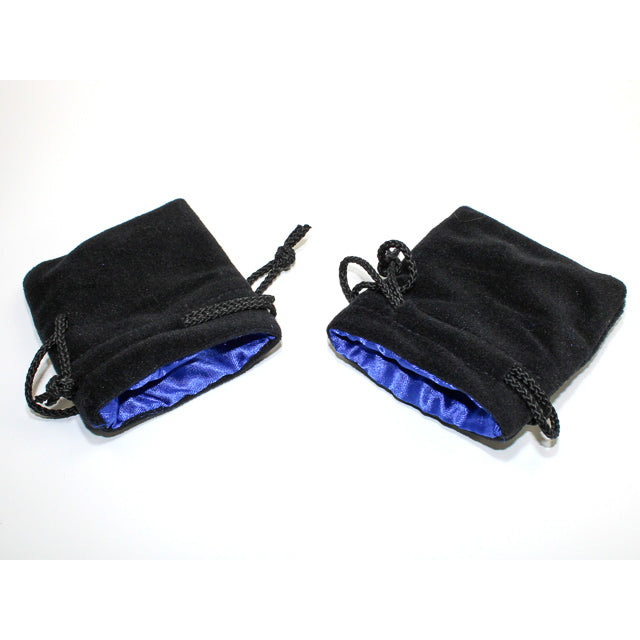 Chessex 3.75" X 4" Velvet Bag Black w/blue - CHXKOP09912