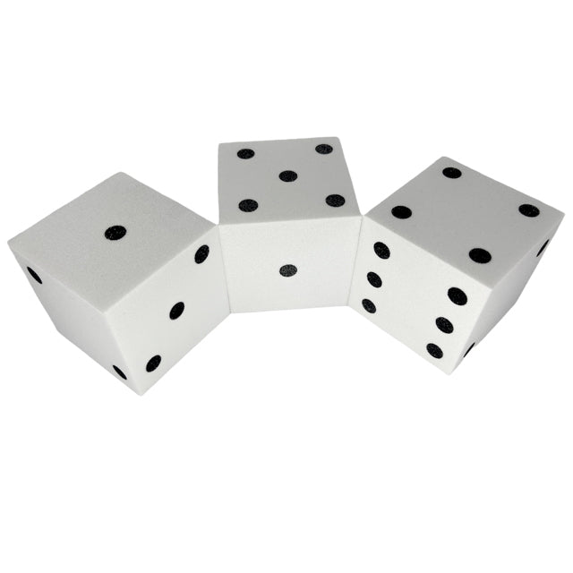 Chessex 50mm Foam Square Cornered w/Pips Die White/black - CHXKOP10944