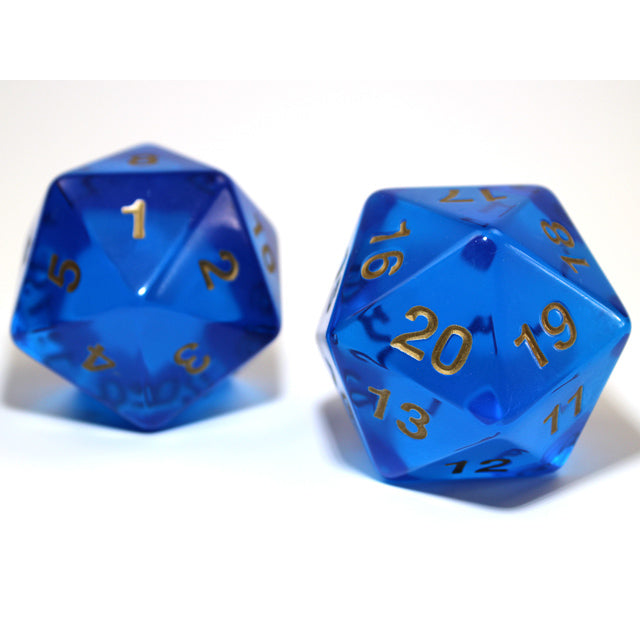 Chessex KOP18140 55mm Jumbo d20 Translucent Blue w/gold (9003709563117)