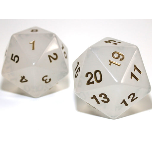 Chessex KOP18302 55mm Jumbo d20 Translucent Pearl/gold (9003709694189)