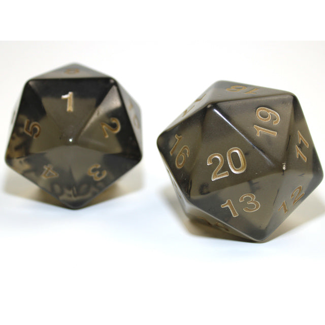 Chessex KOP18303 55mm Jumbo d20 Translucent Smoke w/gold (9003709792493)