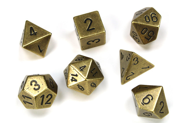 Chessex 27023 Metal Polyhedral 7-Die Set: Old Bronze (9003706777837)