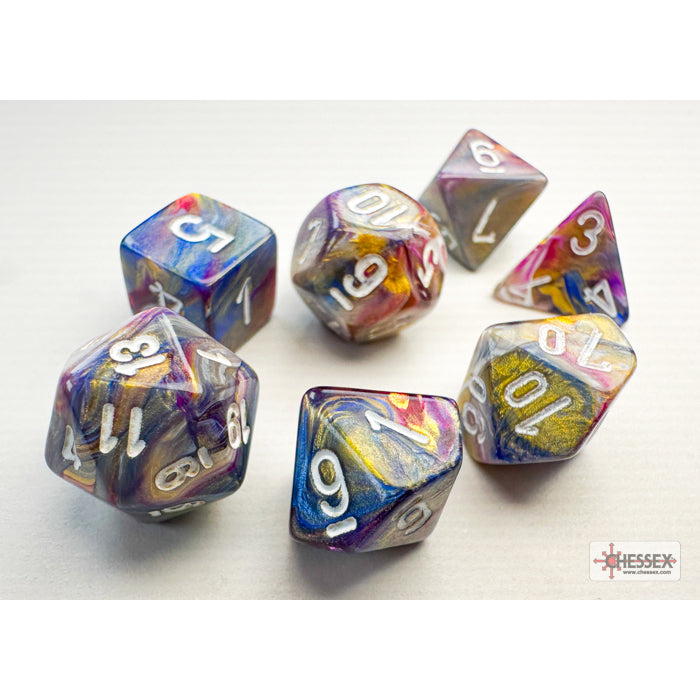 Chessex 20440 Festive Mini-hedral Carousel/white 7-Die Set (9003757207789)