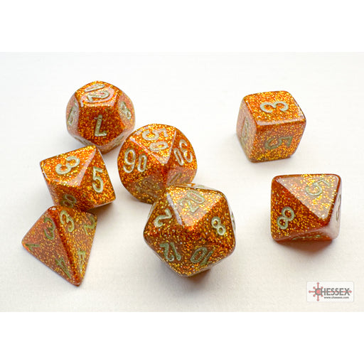 Chessex 20503 Glitter Mini-hedral Gold/silver 7-Die Set (9003756126445)