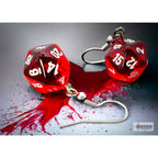 Chessex Hook Earrings Translucent Red Mini-Poly d20 Pair - CHX54201