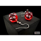 Chessex Hook Earrings Translucent Red Mini-Poly d20 Pair - CHX54201