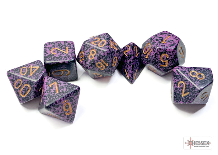 Chessex 25317 Hurricane Speckled Polyhedral 7-Die Set (9003716083949)