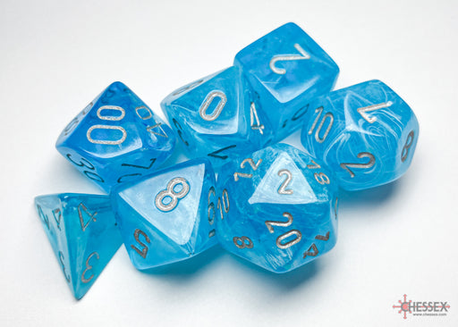 Chessex 27566 Luminary Sky w/silver Signature Polyhedr (9003711168749)