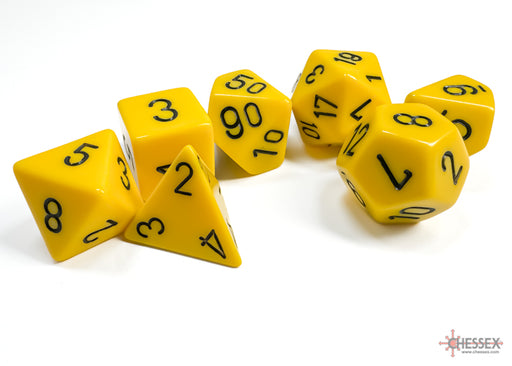 Chessex 25402 Yellow w/black Opaque Polyhedral 7-Die S (9003717165293)