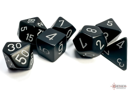 Chessex 25408 Black w/white Opaque Polyhedral 7-Die Se (9003875041517)