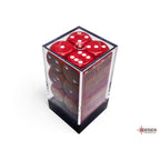 Chessex Opaque Red/white 16mm d6 Dice Block (12 dice) - CHX25604