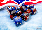 Chessex United States War Dice Gemini Blue-Red/white 16mm d6 Dice Block (12 dice) - CHX29065