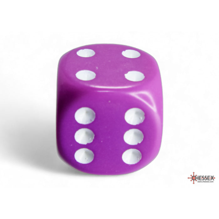 Chessex Opaque Light Purple/white 16mm d6 Dice Block (12 dice) - CHX25627