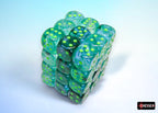 Chessex Borealis Kelp/light green Luminary 12mm d6 Dice Block (36 dice) - CHX27995