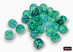 Chessex Borealis Kelp/light green Luminary 12mm d6 Dice Block (36 dice) - CHX27995
