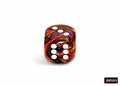 Chessex Festive Symphony/white 30mm d6 dice w/pips - CHXDF3043