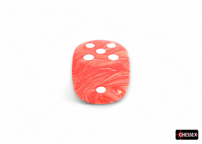 Chessex Festive Dahlia/White Luminary 50mm D6 Dice with Pips
