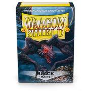 Dragon Shield AT-11002 Sleeves (100) Black Matte - Hobby City NZ (9004778324205)