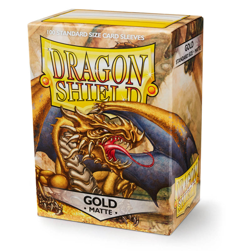 Dragon Shield AT-11006 Sleeves (100) Gold Matte - Hobby City NZ (9003890802925)